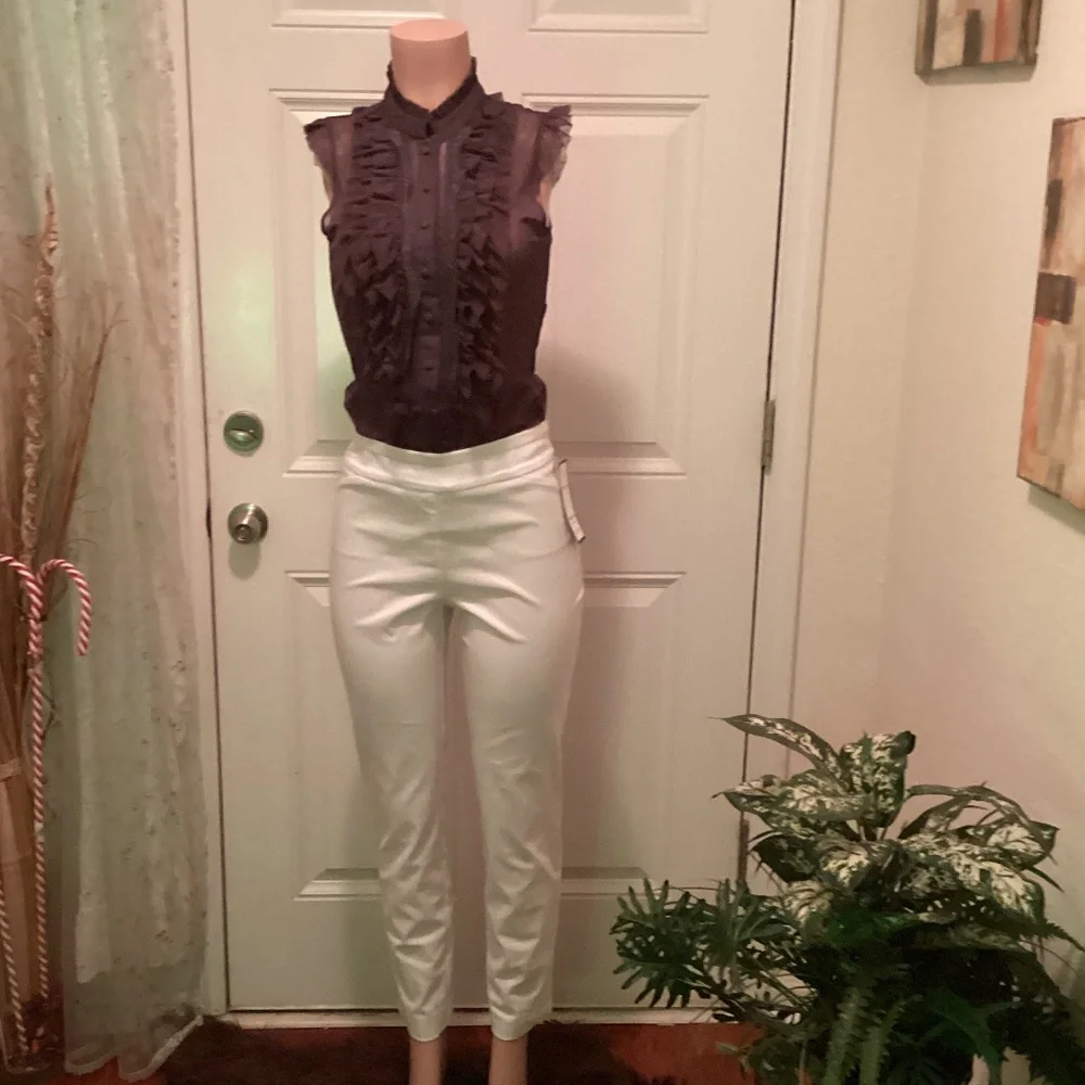 CHARTER CLUB white size 8 skinny leg smoothing waist pants. - Picture 6 of 11